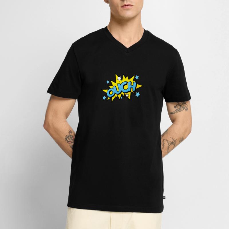 Comic Comicstyle Comic-Strips Nerd Superheld Männer Premium Bio T-Shirt mit V-Ausschnitt
