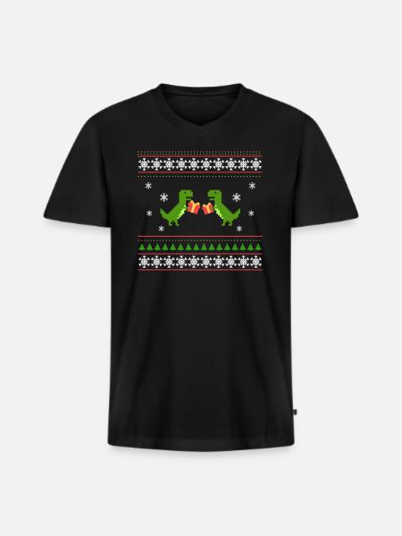 Ugly Christmas - Männer Premium Bio T-Shirt mit V-Ausschnitt - Schwarz