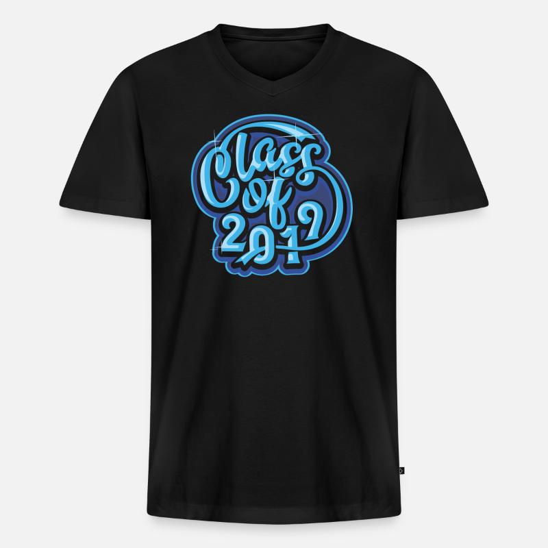 Abschluss 2019 - Männer Premium Bio T-Shirt mit V-Ausschnitt - Schwarz