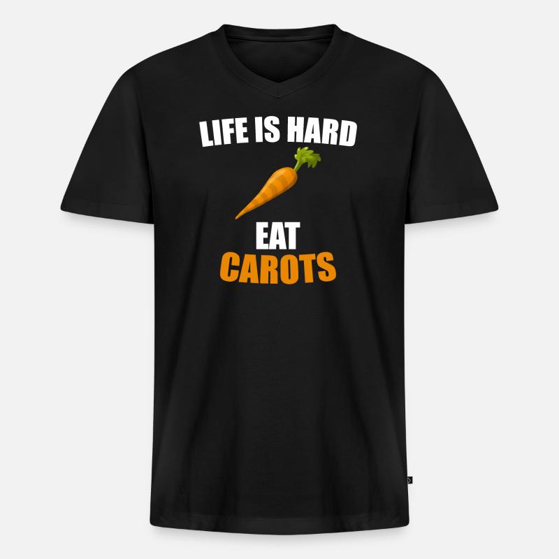Karotte - Männer Premium Bio T-Shirt mit V-Ausschnitt - Schwarz