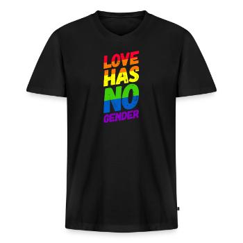 Homosexualität LGBT CSD Gay Pride - Männer Premium Bio T-Shirt mit V-Ausschnitt - Schwarz - Vorne - Nico (187cm)