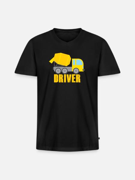 Concrete mixer truck driver - Men's Premium Organic T-shirt with V-neck - black