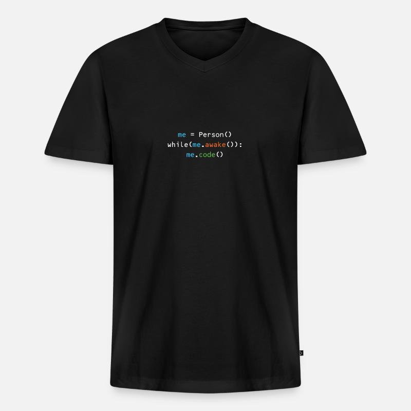 Programmierer - Männer Premium Bio T-Shirt mit V-Ausschnitt - Schwarz