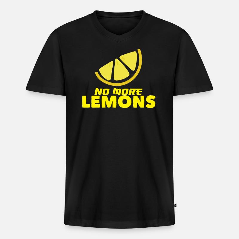no more lemons - Männer Premium Bio T-Shirt mit V-Ausschnitt - Schwarz
