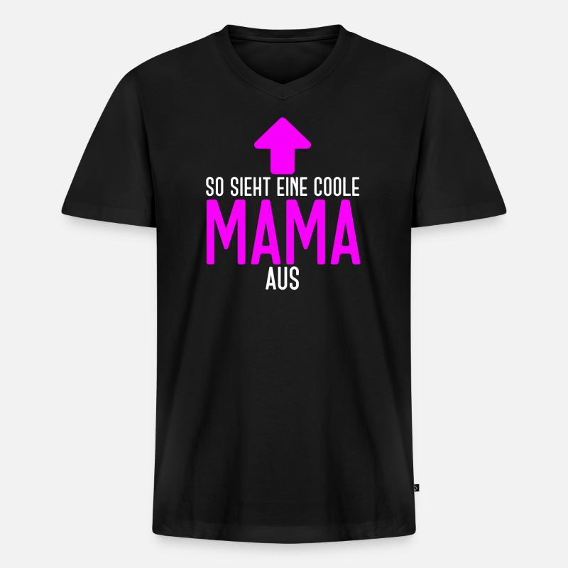 Coole Mama - Männer Premium Bio T-Shirt mit V-Ausschnitt - Schwarz