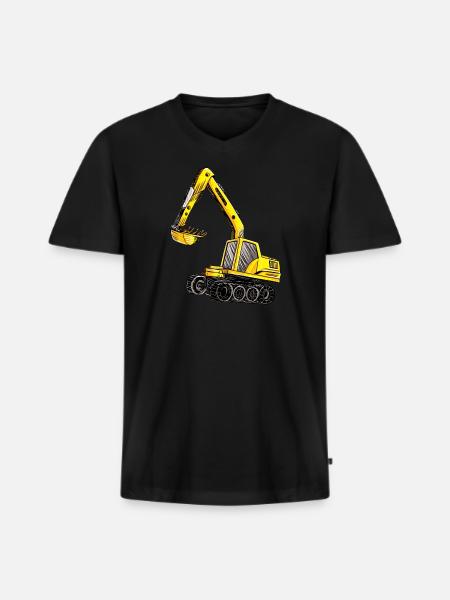 Bagger Geschenk Geschenkidee - Männer Premium Bio T-Shirt mit V-Ausschnitt - Schwarz