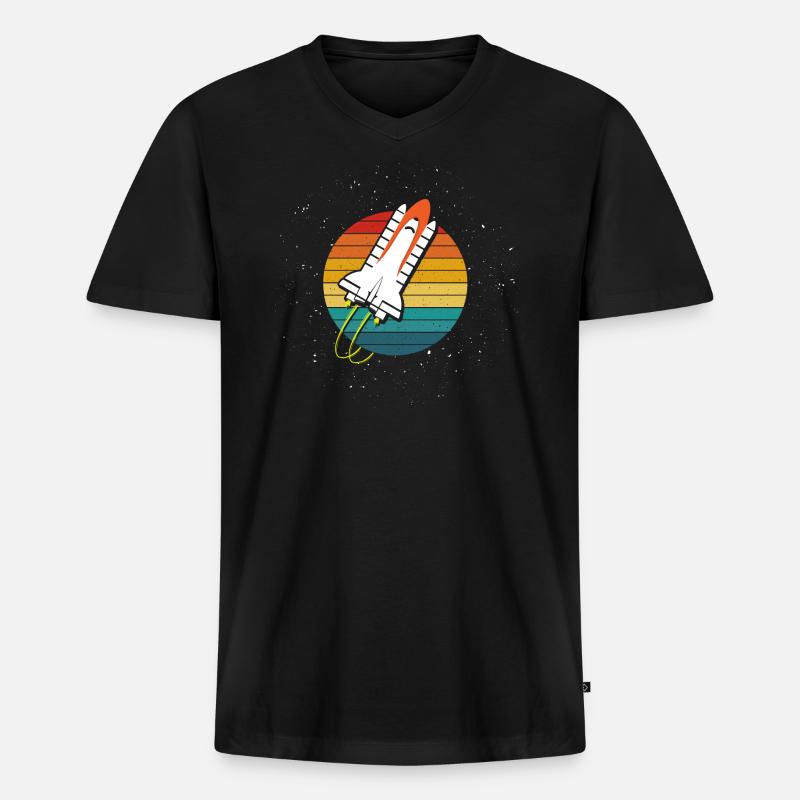 Raumschifft Galaxy Weltraum - Männer Premium Bio T-Shirt mit V-Ausschnitt - Schwarz