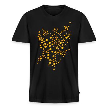 Punkte Muster - Wasserfarbe GOLD - Männer Premium Bio T-Shirt mit V-Ausschnitt - Schwarz - Vorne - Nico (187cm)