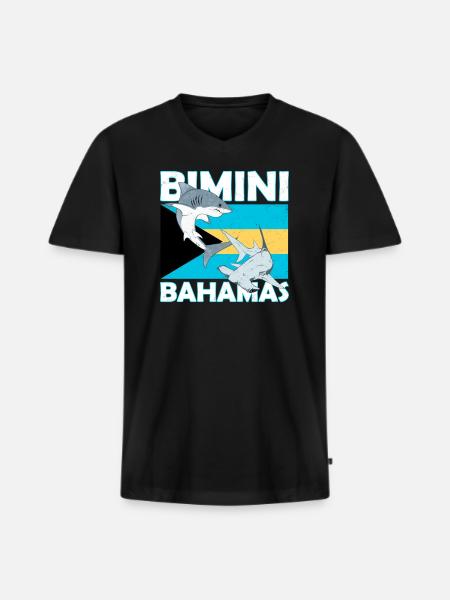 Bimini Bahamas flag - Men's Premium Organic T-shirt with V-neck - black