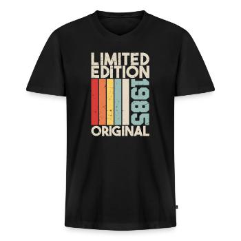 1985 - Limited Edition Birthday Gift 1985 Original - Männer Premium Bio T-Shirt mit V-Ausschnitt - Schwarz - Vorne - Nico (187cm)