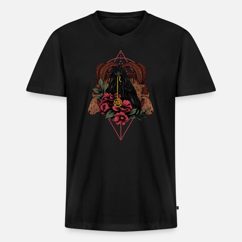 Rabe Krähe des Todes - Männer Premium Bio T-Shirt mit V-Ausschnitt - Schwarz
