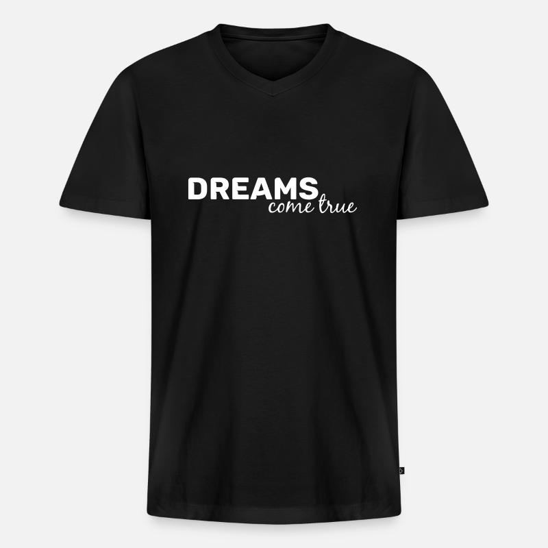dreams come true - Männer Premium Bio T-Shirt mit V-Ausschnitt - Schwarz