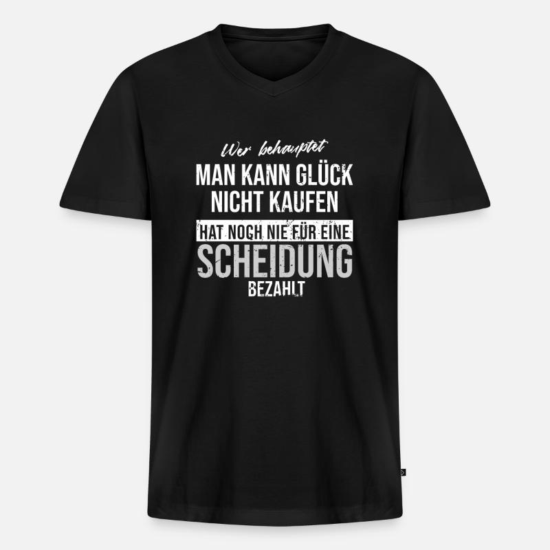 Scheidung - Männer Premium Bio T-Shirt mit V-Ausschnitt - Schwarz