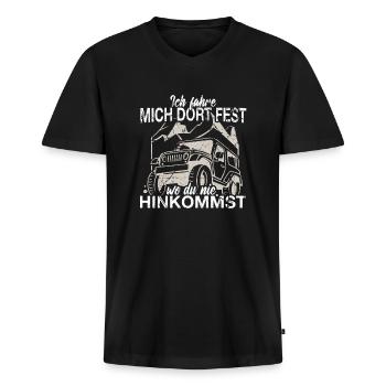 Geländewagen - Männer Premium Bio T-Shirt mit V-Ausschnitt - Schwarz - Vorne - Nico (187cm)