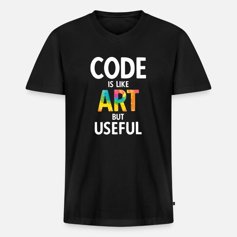 Software Ingenieur Informatiker Programmierer - Männer Premium Bio T-Shirt mit V-Ausschnitt - Schwarz