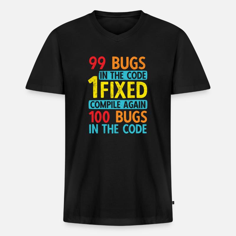 Software Ingenieur Informatiker Programmierer - Männer Premium Bio T-Shirt mit V-Ausschnitt - Schwarz