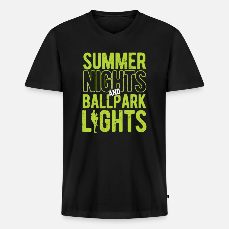 Baseball - Männer Premium Bio T-Shirt mit V-Ausschnitt - Schwarz