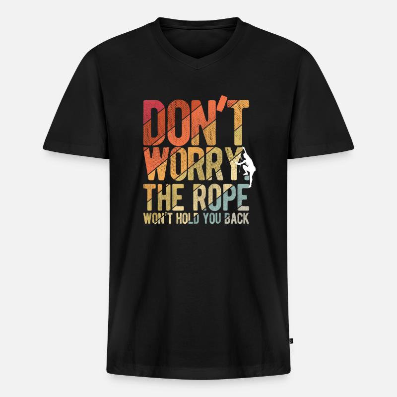 Klettern Bouldern - Männer Premium Bio T-Shirt mit V-Ausschnitt - Schwarz