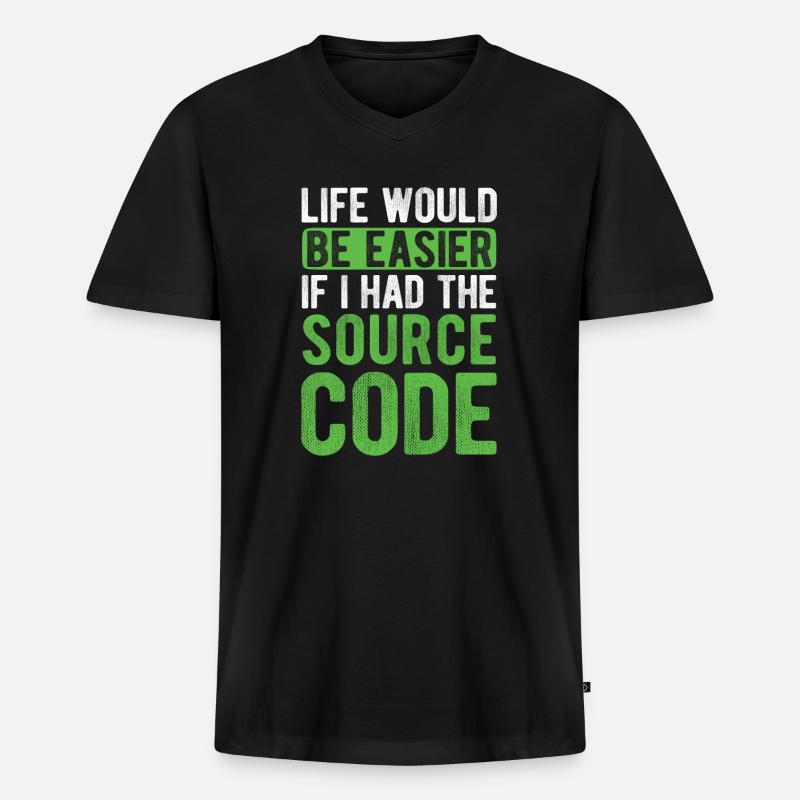 Software Ingenieur Informatiker Programmierer - Männer Premium Bio T-Shirt mit V-Ausschnitt - Schwarz