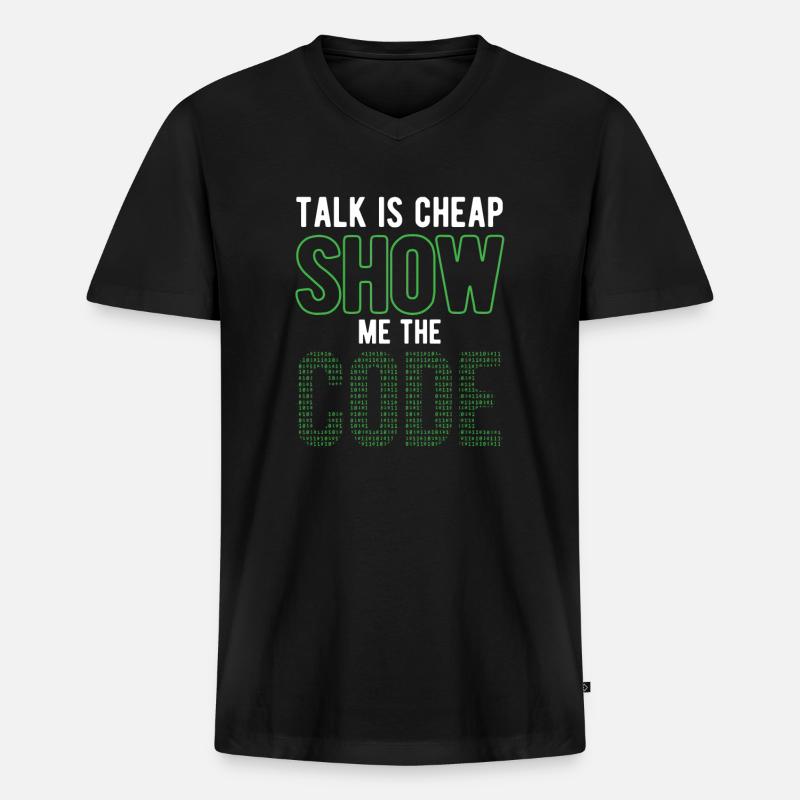 Software Ingenieur Informatiker Programmierer - Männer Premium Bio T-Shirt mit V-Ausschnitt - Schwarz