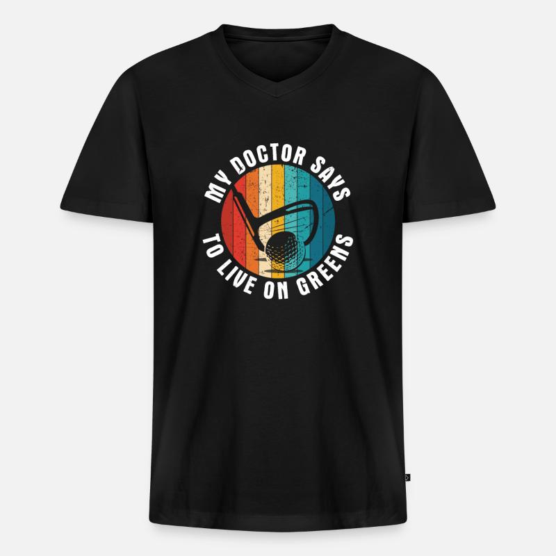 Golfplatz zum Golfen Golf - Männer Premium Bio T-Shirt mit V-Ausschnitt - Schwarz