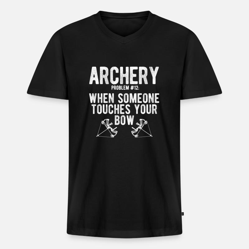 Bogenschießen Archery - Männer Premium Bio T-Shirt mit V-Ausschnitt - Schwarz