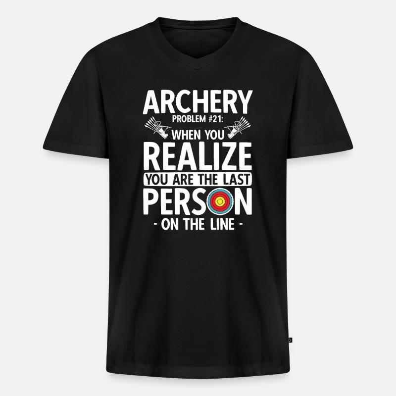 Bogenschießen Archery - Männer Premium Bio T-Shirt mit V-Ausschnitt - Schwarz