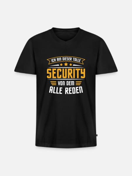 Sicherheitsdienst Türsteher Ordner Security - Männer Premium Bio T-Shirt mit V-Ausschnitt - Schwarz