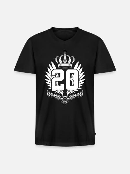 20TH BIRTHDAY 20 YEARS - Men's Premium Organic T-shirt with V-neck - black