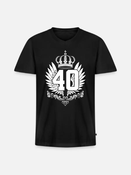 40TH BIRTHDAY 40 YEARS - Men's Premium Organic T-shirt with V-neck - black