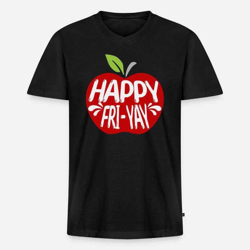 Humor Friday Lehrer-Wochenende - Männer Premium Bio T-Shirt mit V-Ausschnitt - Schwarz