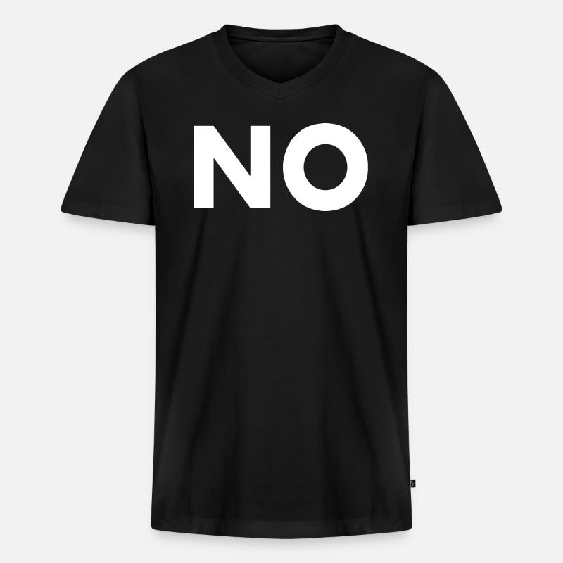 No - Männer Premium Bio T-Shirt mit V-Ausschnitt - Schwarz