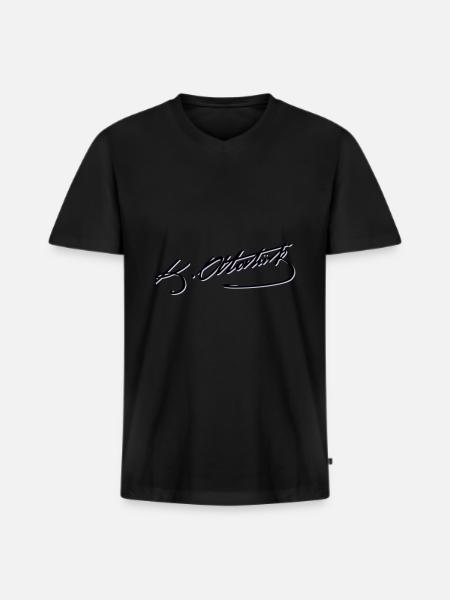 Mustafa Kemal Ataturk imza - Men's Premium Organic T-shirt with V-neck - black