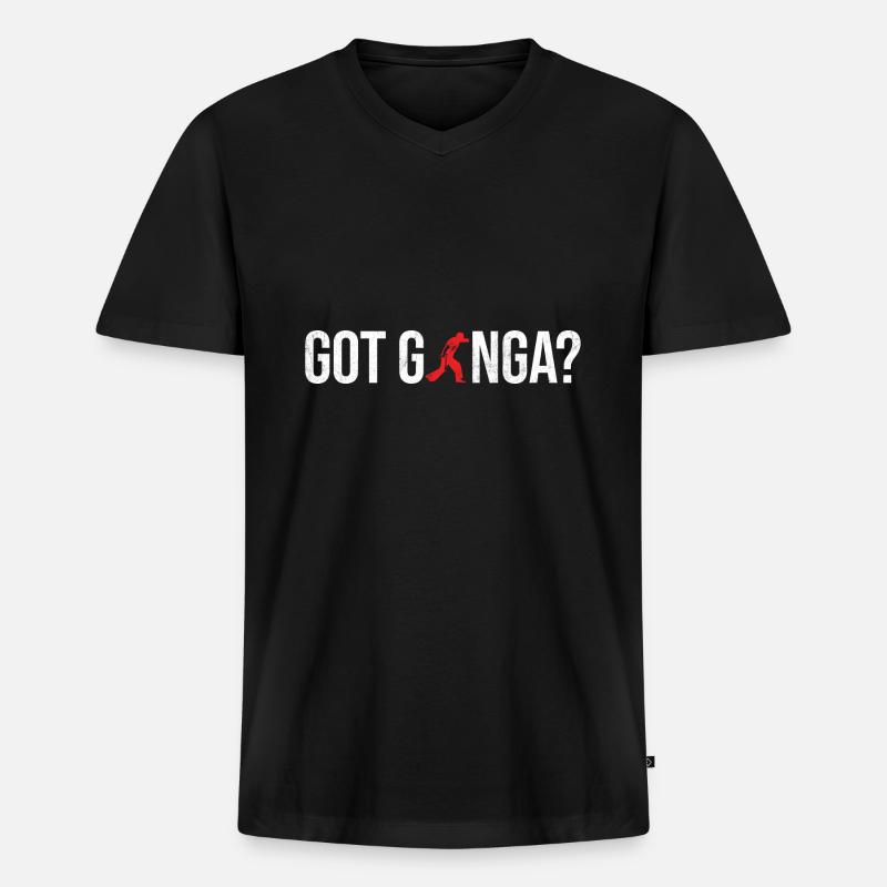 Capoeira - Männer Premium Bio T-Shirt mit V-Ausschnitt - Schwarz