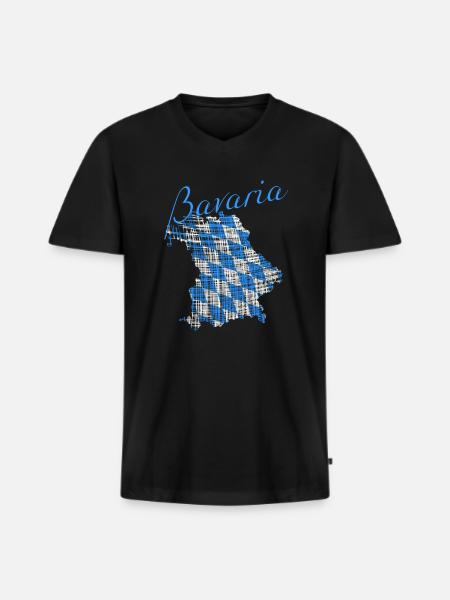Bavaria - Männer Premium Bio T-Shirt mit V-Ausschnitt - Schwarz