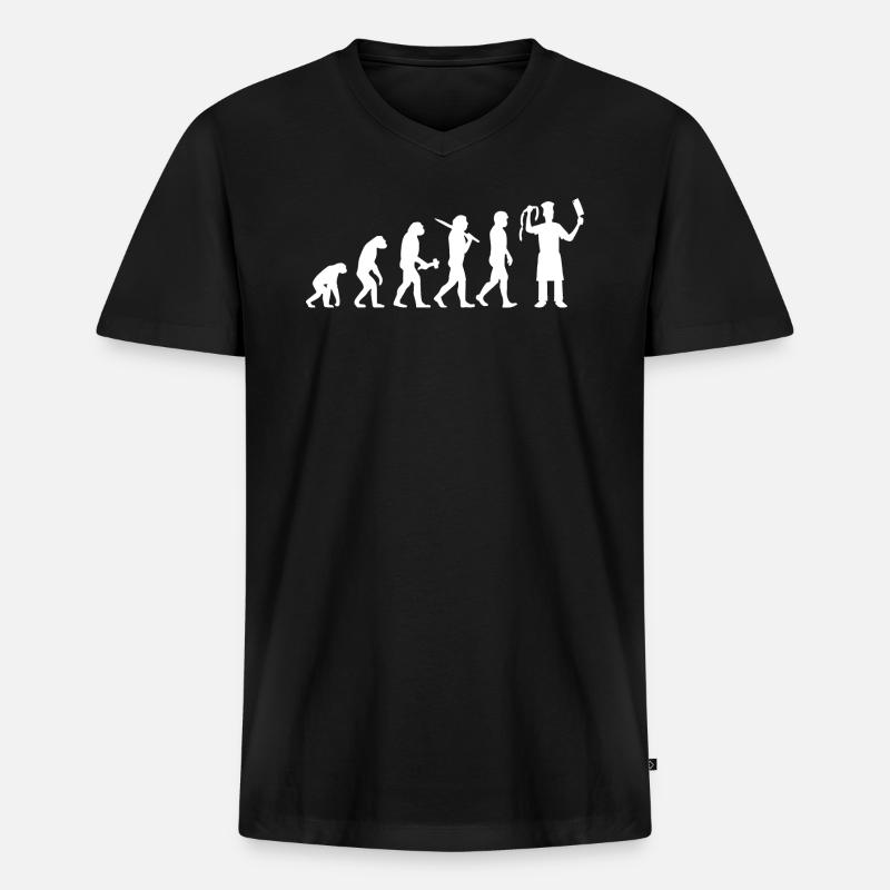 Boucher boucher boucher cadeau évolution - T-shirt encolure en V Premium bio Homme - noir