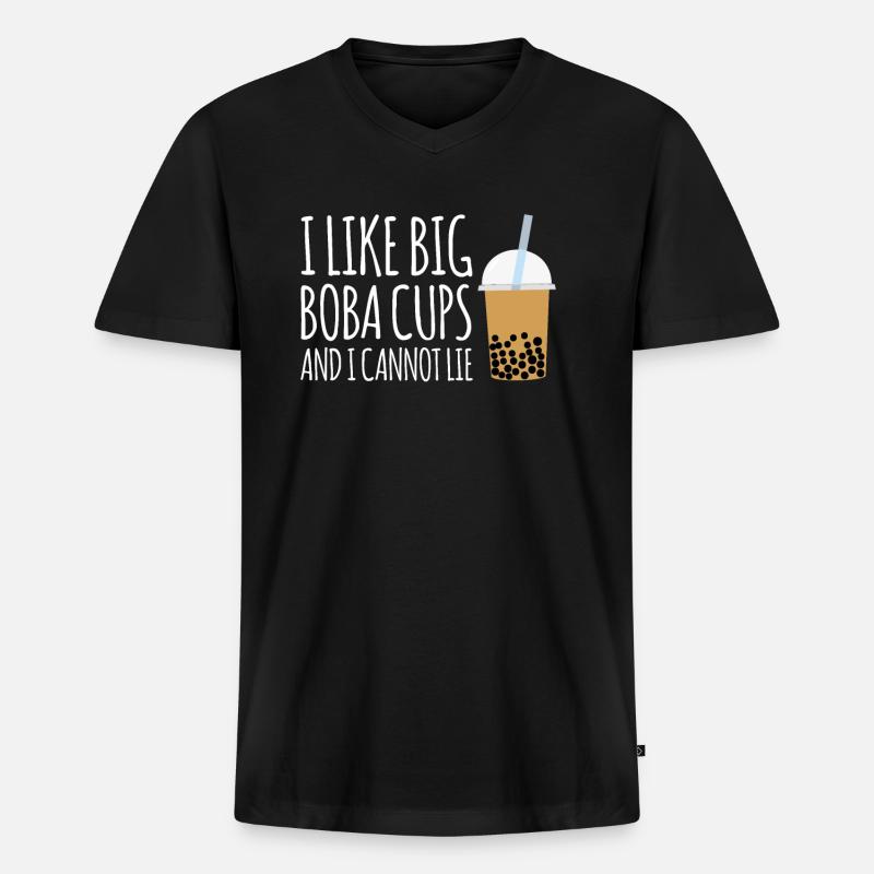 Mi piacciono le coppe Big Boba e non posso mentire camicia Bubble - Maglietta ecologica premium da uomo con scollo a V - nero