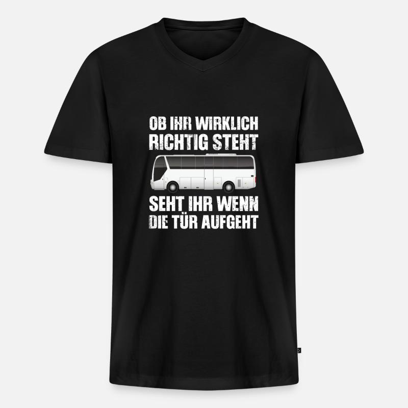 Lustiges Busfahrer Spruch Design - Männer Premium Bio T-Shirt mit V-Ausschnitt - Schwarz
