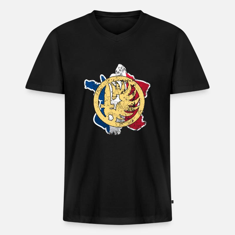 Faldskærmstropper - Premium økologisk T-shirt med V-hals til mænd - sort