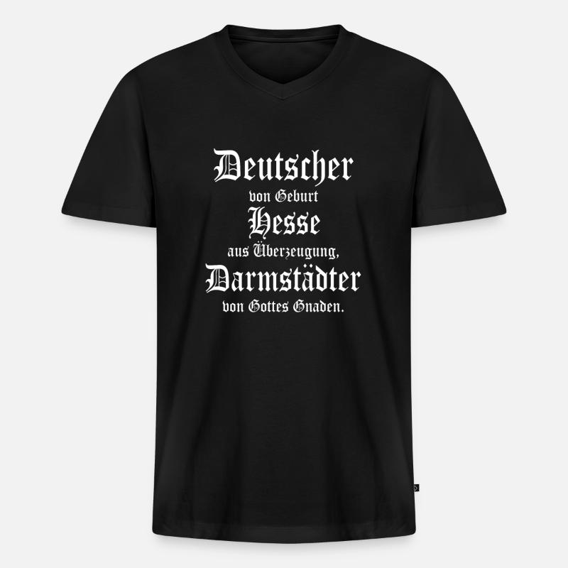 Cooler Hessen Darmstädter Spruch - Männer Premium Bio T-Shirt mit V-Ausschnitt - Schwarz