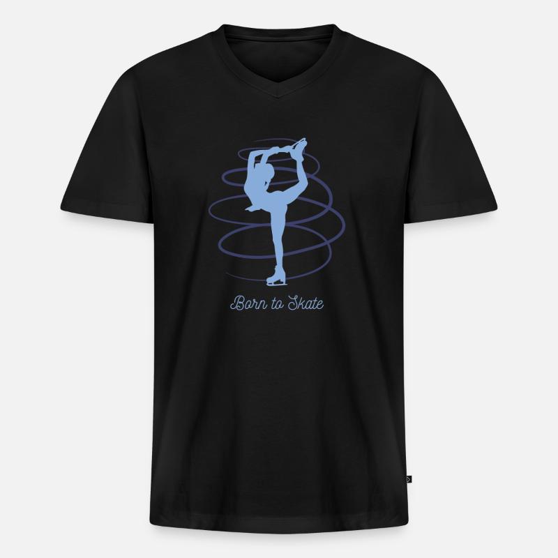Skate Eiskunstlauf Eislauf - Männer Premium Bio T-Shirt mit V-Ausschnitt - Schwarz