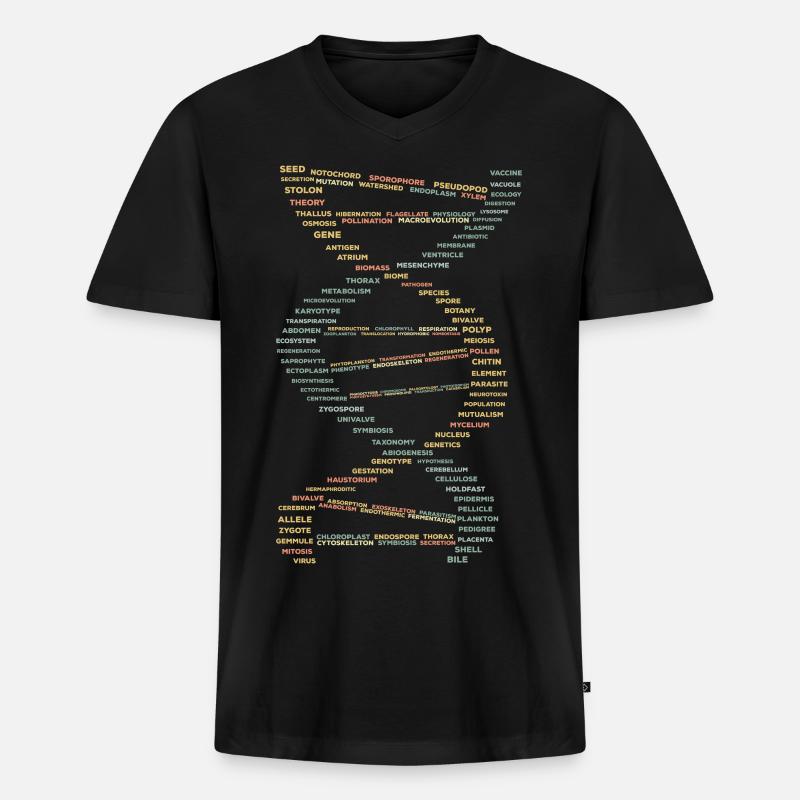 DNA Evolution Medizin - Männer Premium Bio T-Shirt mit V-Ausschnitt - Schwarz