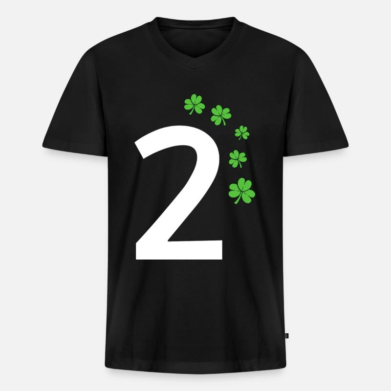 2 - Männer Premium Bio T-Shirt mit V-Ausschnitt - Schwarz