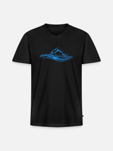 Swim lifeguards - Men's Premium Organic T-shirt with V-neck - black
