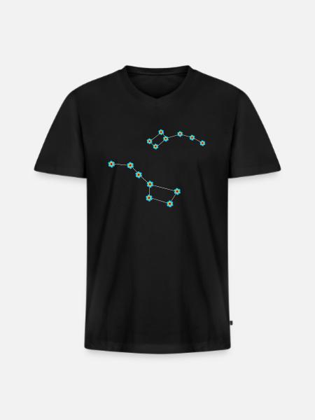 Großer Wagen Kleiner Wagen Sternbild Konstellation - Männer Premium Bio T-Shirt mit V-Ausschnitt - Schwarz