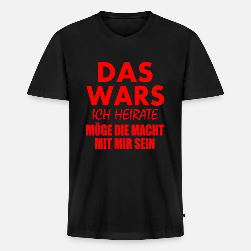 Das wars ich heirate - Männer Premium Bio T-Shirt mit V-Ausschnitt - Schwarz