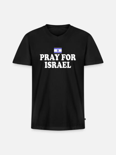 Pray for israel - Men's Premium Organic T-shirt with V-neck - black