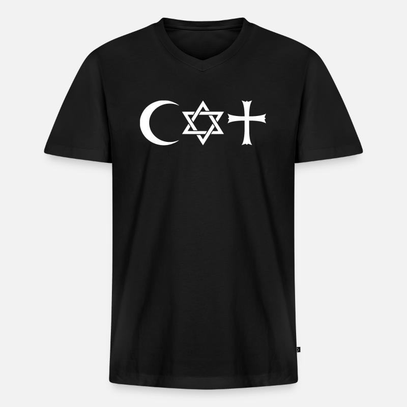 coexist - Männer Premium Bio T-Shirt mit V-Ausschnitt - Schwarz
