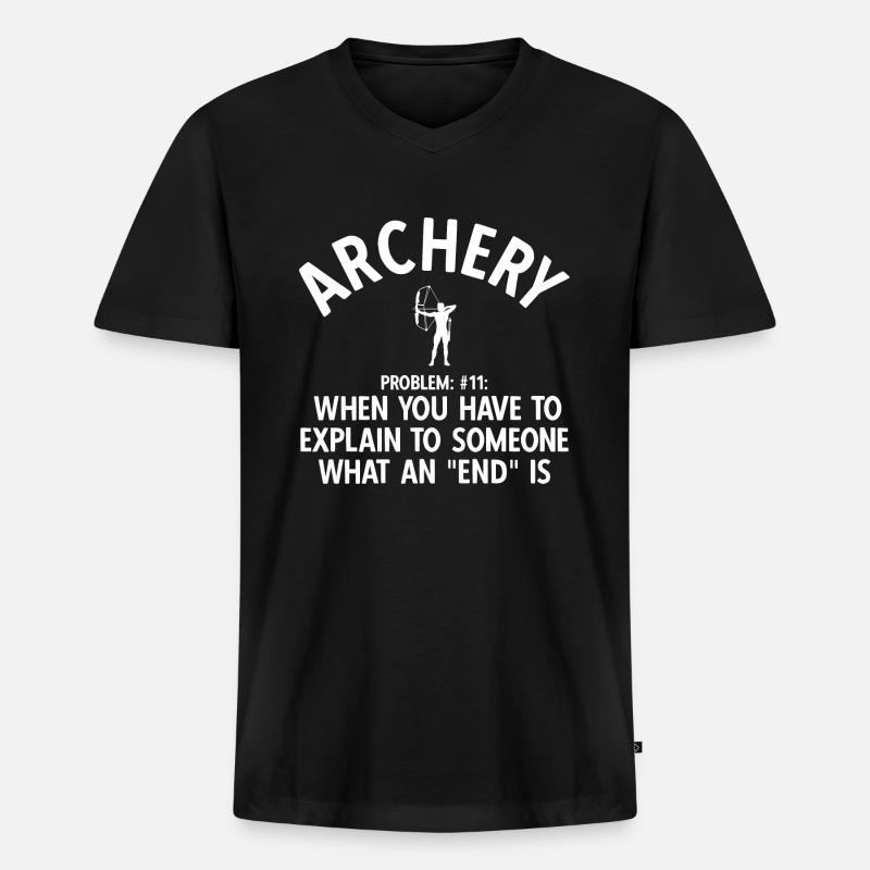 Bogenschießen Archery - Männer Premium Bio T-Shirt mit V-Ausschnitt - Schwarz
