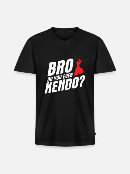 Japanischer Schwertkampf Kendo - Männer Premium Bio T-Shirt mit V-Ausschnitt - Schwarz